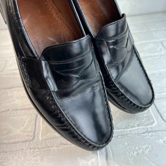 Allen Edmonds Walden Penny Loafers Mens 10.5 B Black Leather‎ Dress Shoes 42470 main image 4